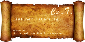 Csallner Titanilla névjegykártya